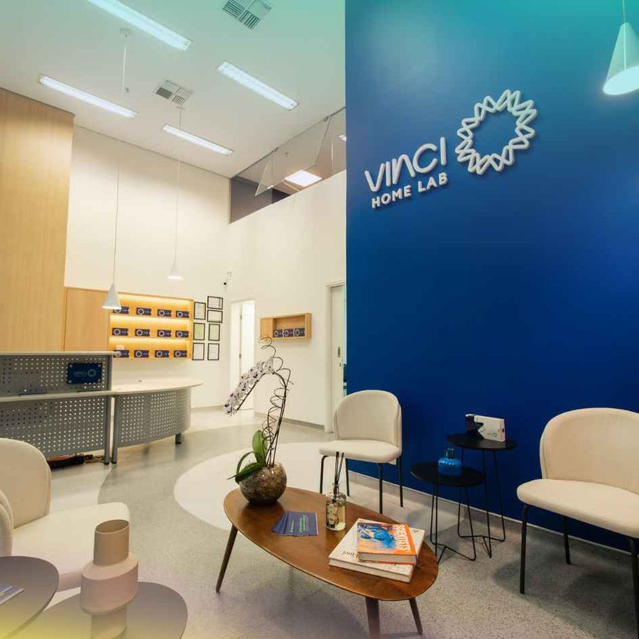 Sala de atendimento da unidade Vinci Lab em Higienópolis, São Paulo