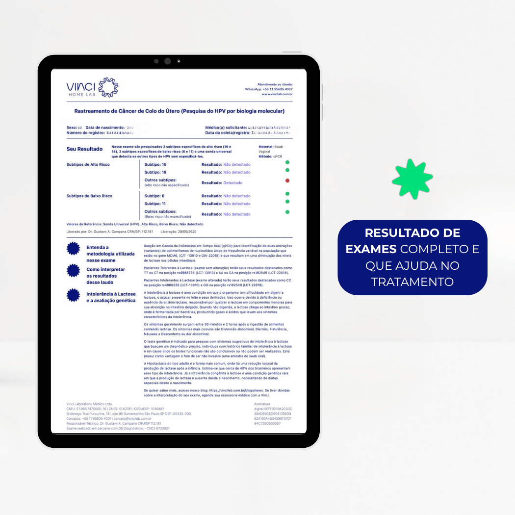 Detecção de HPV por PCR | Autocoleta em Casa | Vinci Lab