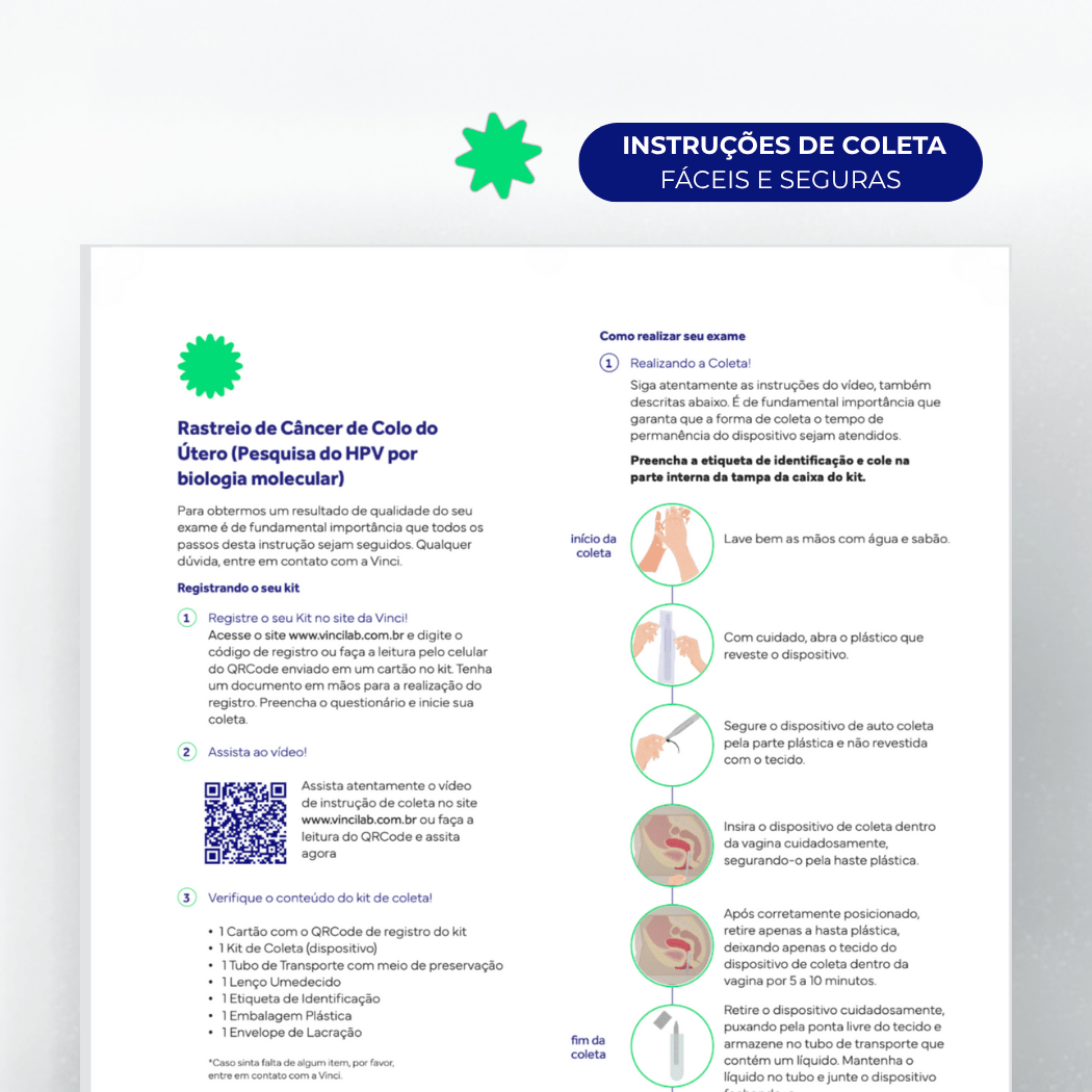 Detecção de HPV por PCR | Autocoleta em Casa | Vinci Lab