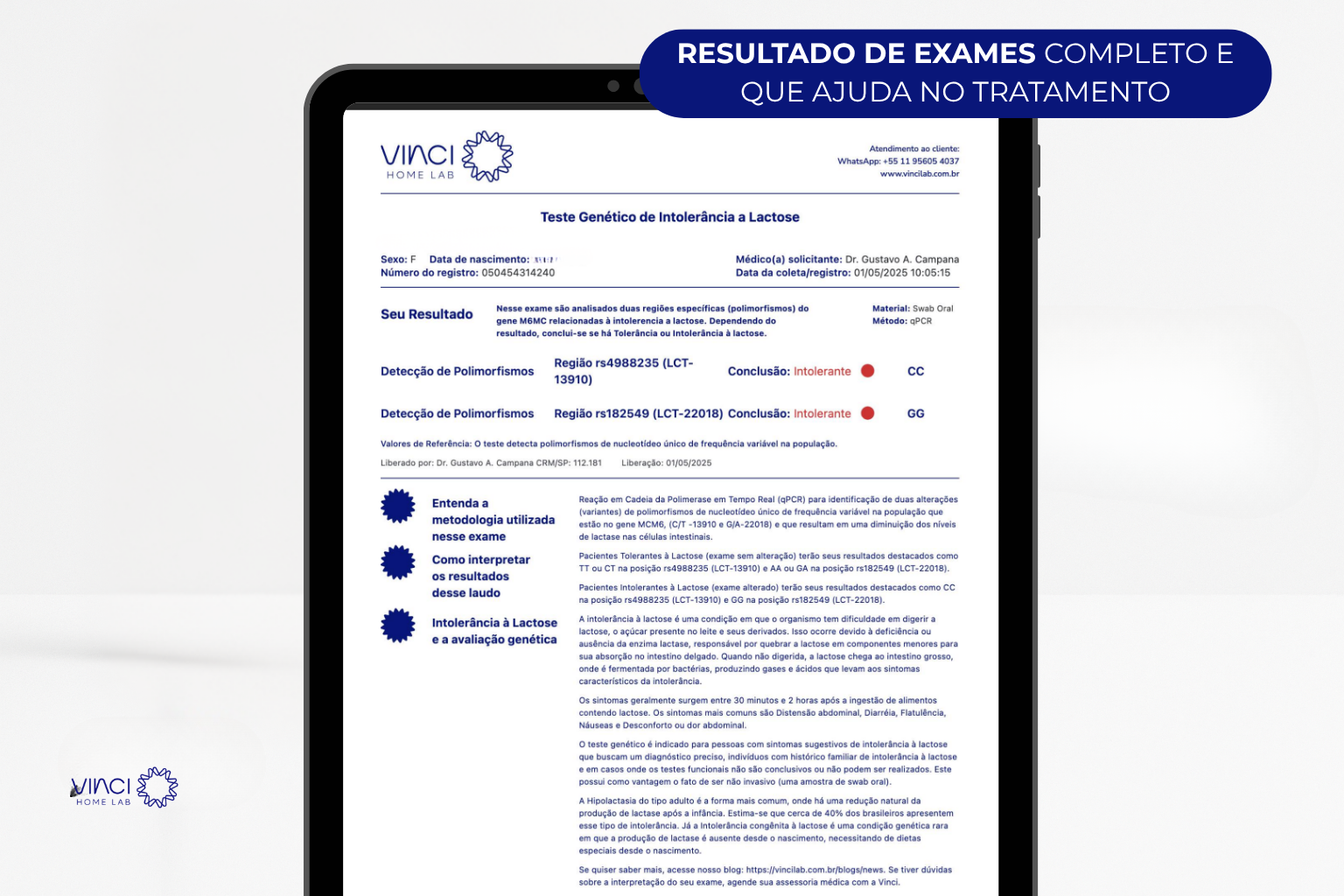 Exame Genético de Intolerância a Lactose