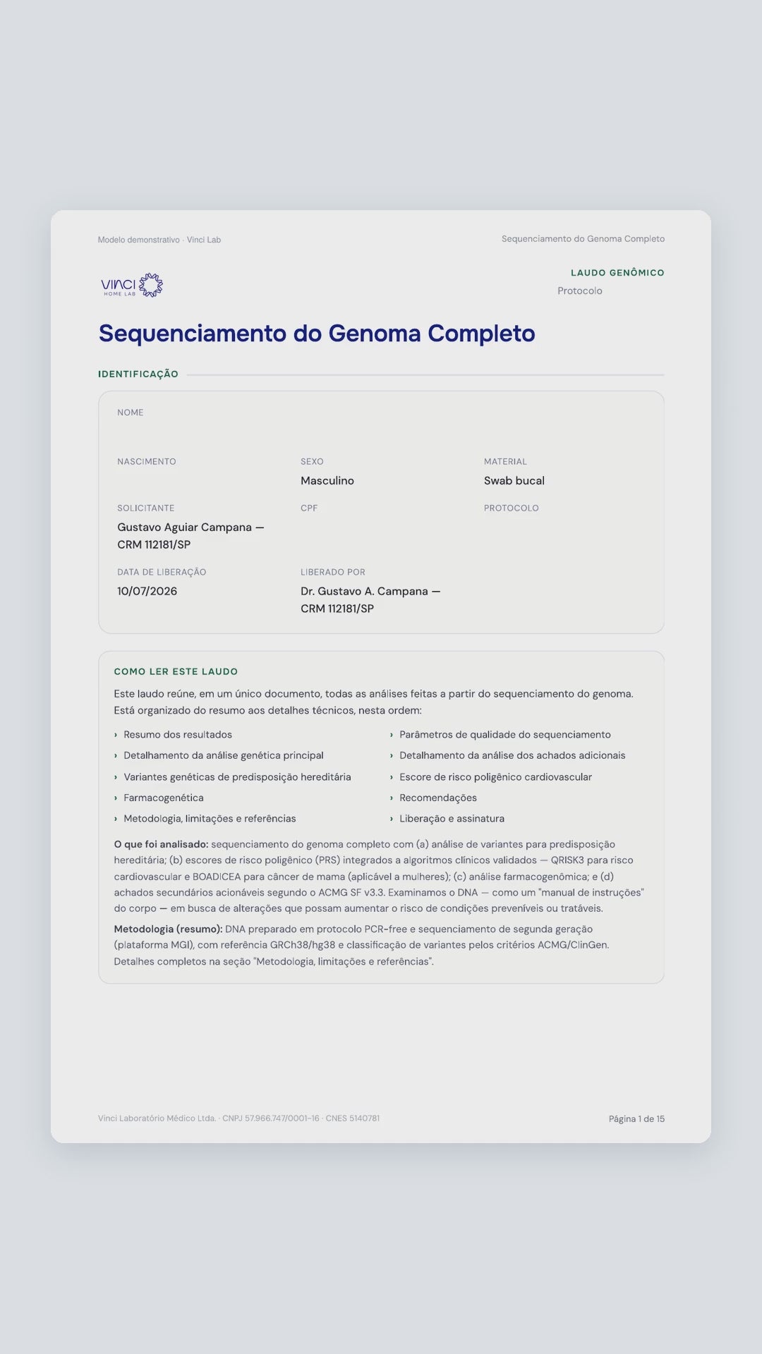 Carregar vídeo: Genoma Completo + Prevent (WGS 30x) | Análise de 100% do DNA